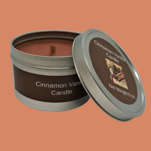 Cinnamon Vanilla Soy Candle with Wood Wick