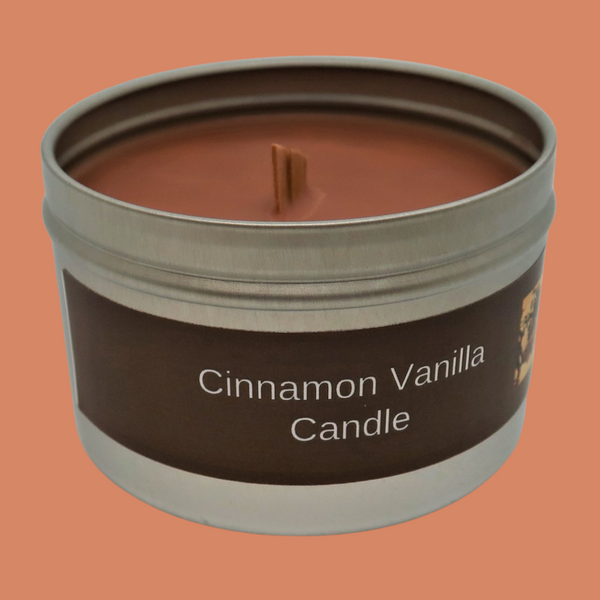 Cinnamon Vanilla Soy Candle with Wood Wick