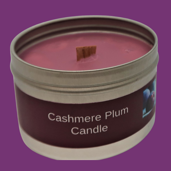 Cashmere Plum Soy Candle with Wood Wick