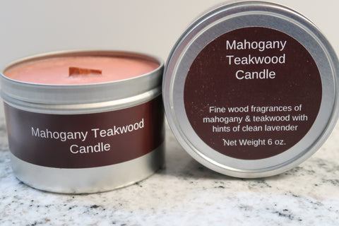 Mahogany Teakwood Soy Candle with Wood Wick