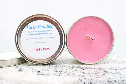 Pamper Yourself Candles Ocean Rose Wooden Wick Soy Candle
